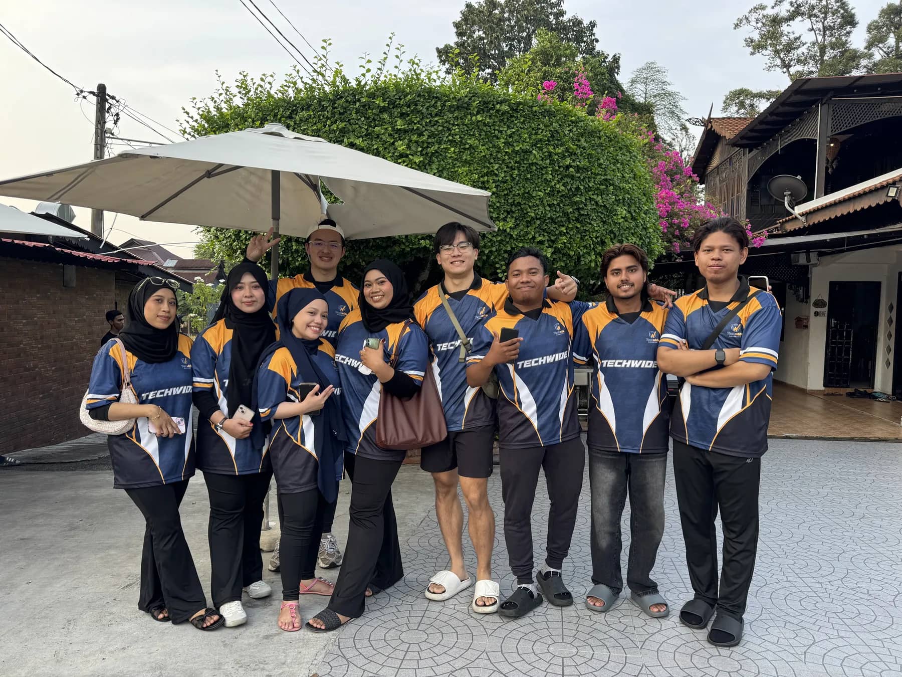 The Techwide team in matching jerseys on a company trip